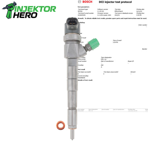 0445110299 Injektor Alfa Romeo Fiat Lancia Opel Saab 120 kW 0986435230