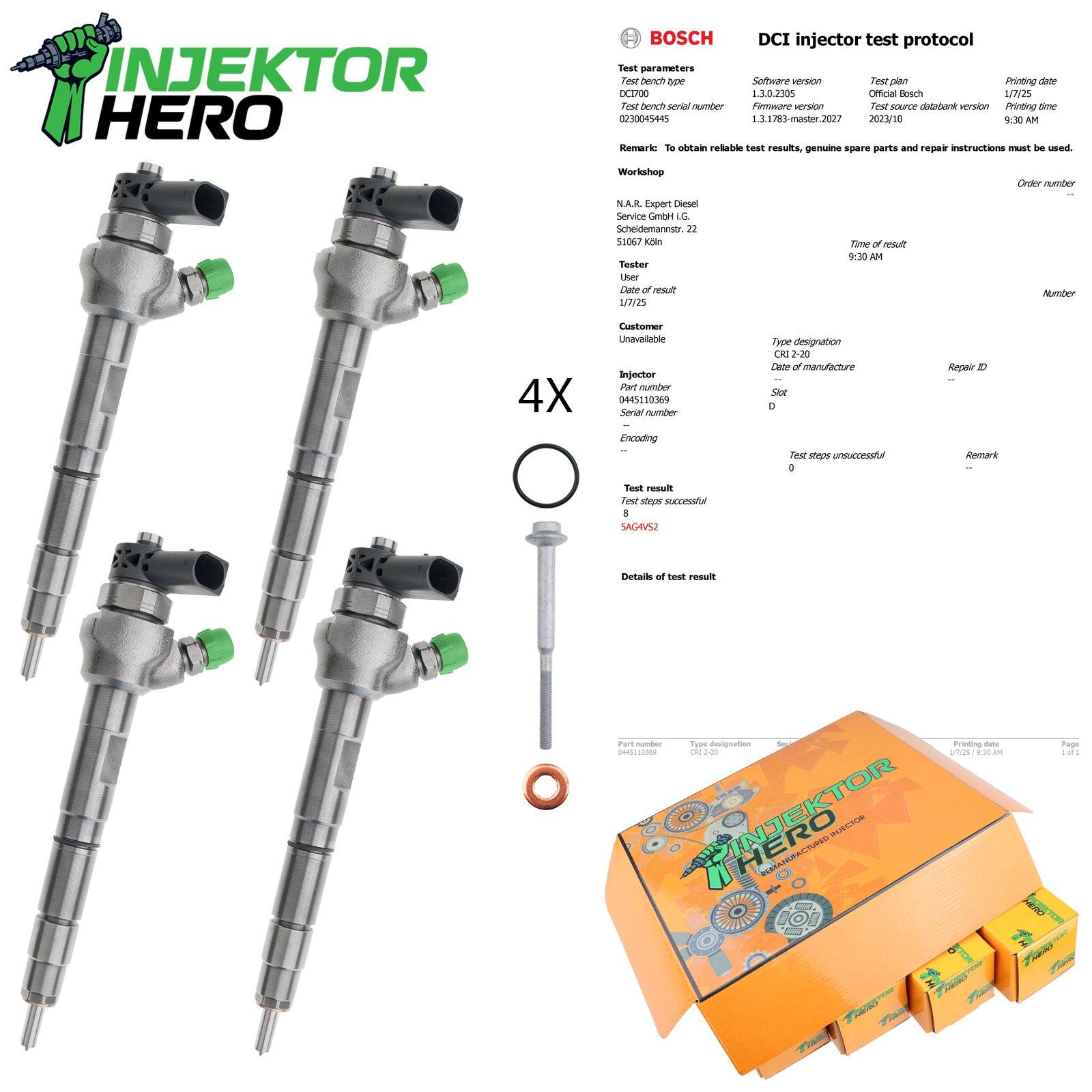 03 C 145 703 A 4x Einspritzdüse 0445110369 – Generalüberholt Für